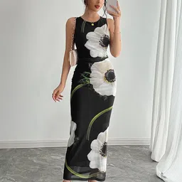 all about you Floral Print Bodycon Maxi Dress-image-35