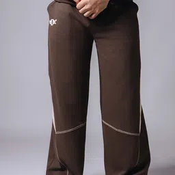 HOP HEAD Men Cotton Pointed Panel Straight-Fit Track Pants-image-4
