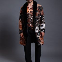 Siddartha Tytler Men Longline Tailored Jacket with Patchwork-picture-2