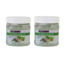 FEELHIGH Set of 2 Herbal Face & Body Scrub with Natural Cleansing Exfoliant - 500 ml each-51