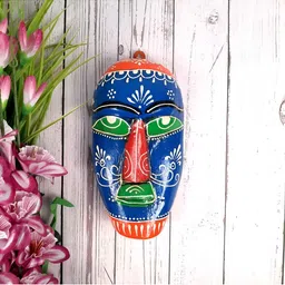 apka mart Blue & Red Wooden Egyptian Tribal Masks Wall Decor-image-83
