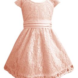 A T U N Peach-Coloured Lace Dress-47