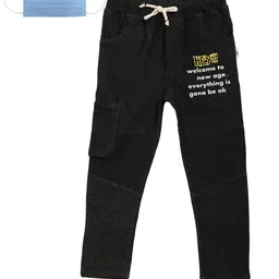 Lil Tomatoes Boys Black Solid Straight-Fit Track Pants-image-63