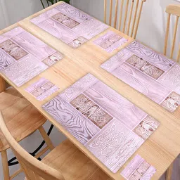 Kuber Industries Cream Coloured 12-Pieces Printed Table Placemat & Coasters Set image 1