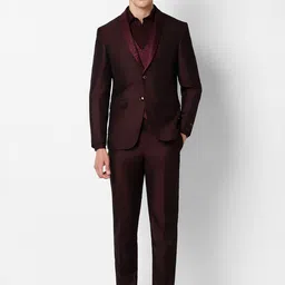 Peter England Self Design Single-Breasted Three-Piece Slim-Fit Party Suit-picture-57