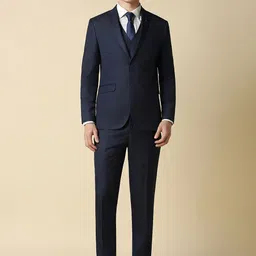 Allen Solly Slim-Fit Single-Breasted Three-Piece Formal Suit-image-40
