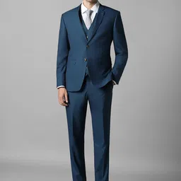 Louis Philippe Textured Slim-Fit Single-Breasted Three-Piece Formal Suit-picture-12