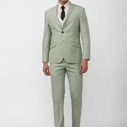 Van Heusen Self-Design Single-Breasted Three-Piece Slim-Fit Formal Suit-42