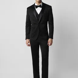 V Dot Embellished Skinny-Fit Single-Breasted Three-Piece Wedding Suit-picture-34