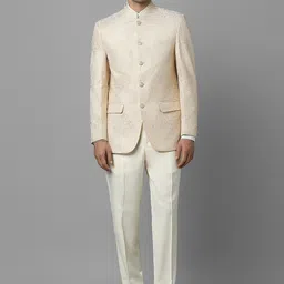 Louis Philippe Slim-Fit Mandarin Collar Neck Bandhagala Two-Piece Suit-41