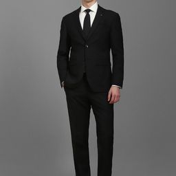 Louis Philippe Men Slim-Fit Single-Breasted Notched Lapel Collar Two-Piece Suit-image-86