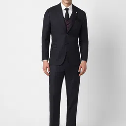 Van Heusen Men Textured Slim Fit Single-Breasted Formal Four Piece Suit-picture-44