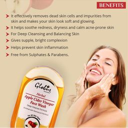 Globus Remedies Set of 3 Herbal Apple Cider Vinegar Face Wash with Rosemary - 100ml each image 3