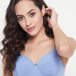 Clovia Women Full Coverage Lightly Padded Solid Polka Dot Super Support T-shirt Bra-56