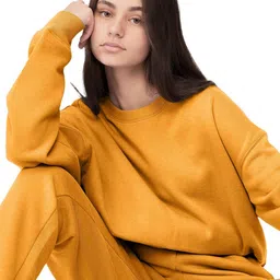 NOTWILD Women Round Neck Pure Cotton Sweatshirt-image-58