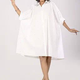 INAAYA JAIPUR Kaftan Shirt Collar Dress-picture-11