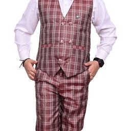 VALUE CREATION Boys Checked 3 Piece Suits image 5