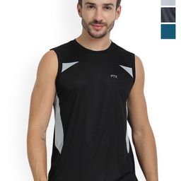 FTX Pack Of 4 Colourblocked Sports Gym Innerwear Vests-image-99