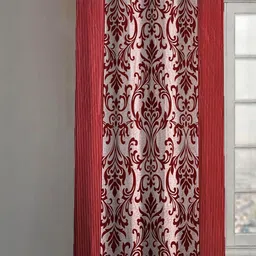 Lunar Days Maroon 5 Feet 95% Room Darkening Eyelet Ring Window Curtains-24