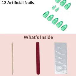 PRIVIU Set Of 12 Reusable Chromatic Nail With Application Kit - Jade Green image 5