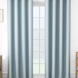 Story@home Grey & White Set of 2 Geometric Room Darkening Long Door Curtain-19