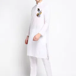 PulseIQ Men Ethnic Motifs Printed Regular Kurta with Pyjamas image 5