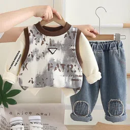 INCLUD Boys Abstract Printed Round Neck Sweatshirt & Denim Trousers-picture-35