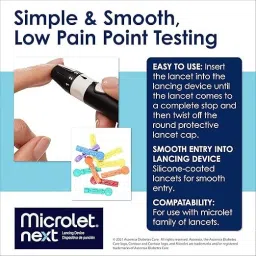 Dr. Sanaya Lancets with MICROLET Lancing Device – 100 Lancets for Adjustable Depth Sampling Glucometer Lancets image 3