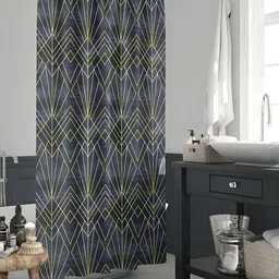 ArtzFolio Black & Yellow Printed Waterproof Shower Curtain-image-58
