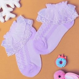 NESKA MODA Girls Frill Lace Ankle-Length Socks-image-59