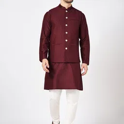 indus route by Pantaloons Men Woven-Design Nehru Jacket-image-29