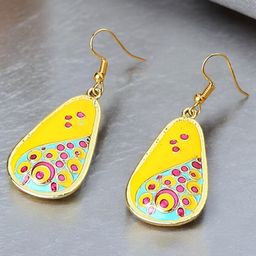Anouk Geometric Shaped Meenakari Drop Earrings-56