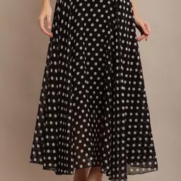 Raabta Fashion Polka Dot Printed Flared Maxi Skirts-picture-23
