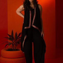 WHIMS Embroidered Cape With Trouser Co-Ord-image-83