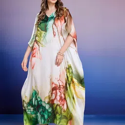 LABEL AARNA Floral Print Satin Maxi Dress-image-86