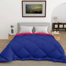 CHICERY Pink & Blue Microfiber AC Room Double Bed Comforter-image-55