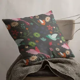 THEYAYACAFE Grey & Green Floral Velvet Square Cushion Covers-image-34