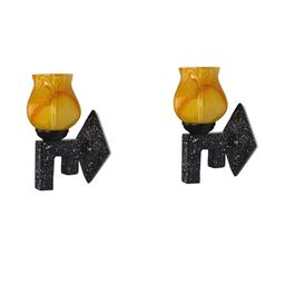 SOMIL Yellow Glass Cylinder Printed Wall Lamps-image-42