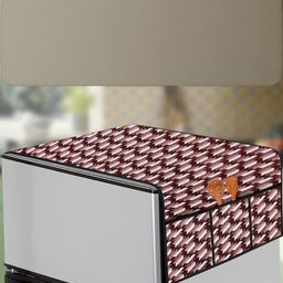 The Furnishing Tree Maroon Printed Refrigerator Cover-image-46
