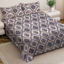 Myntra Elegant Homes Multicoloured Ethnic Motifs 300 TC King Bedsheet with 2 Pillow Covers-picture-39