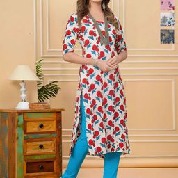 Anouk Rustic Women Pack of 4 Floral Printed Crepe Kurta-picture-3