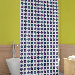 ArtzFolio White & Purple Geometric Printed Waterproof Shower Curtain-27