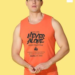WOOSTRO Pack Of 2 Printed Combed Cotton Gym Vests VWS26(HARD WHITE)(ALONE ORANGE)-image-100