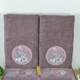 RANGOLI Brown & Green 4 Piece Cotton 450 GSM Towel Set-24