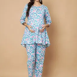 COTNUF Printed Pure Cotton Tunic With Trouser Co-Ord-image-66