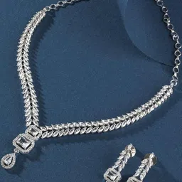 TIYARA Silver-Plated Brass Jewellery Set-56