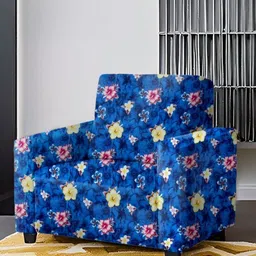 Stylista Blue Stretchable Protector Sofa Cover With Arms-image-12