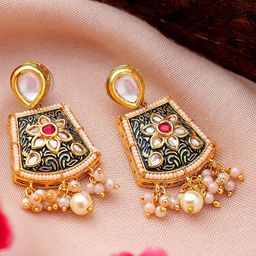 AARSEE OFFICIAL Anti-TarnishBlack Enameled Earrings-48