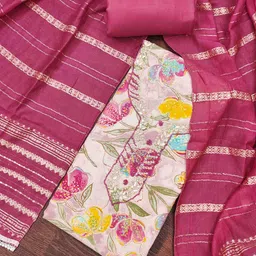 KIMISHA Floral Printed Unstitched Beads And Stones Dress Material-image-95