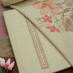 Soch Floral Embroidered Mirror Work Chanderi Unstitched Dress Material-image-56